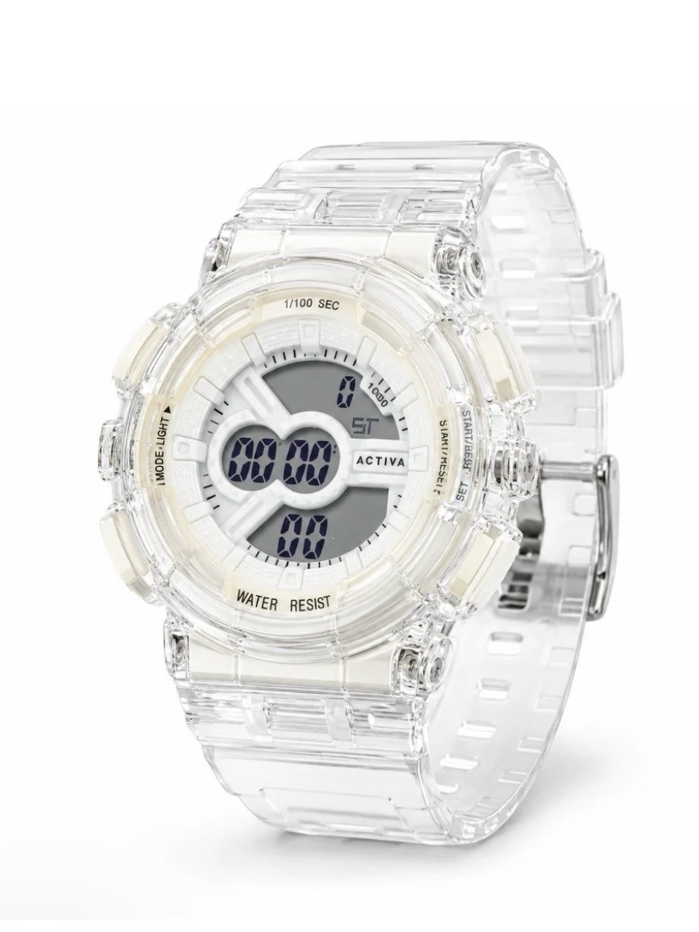 Ativa Clear/Transparent Digital Sport Watch - Crystal Finish